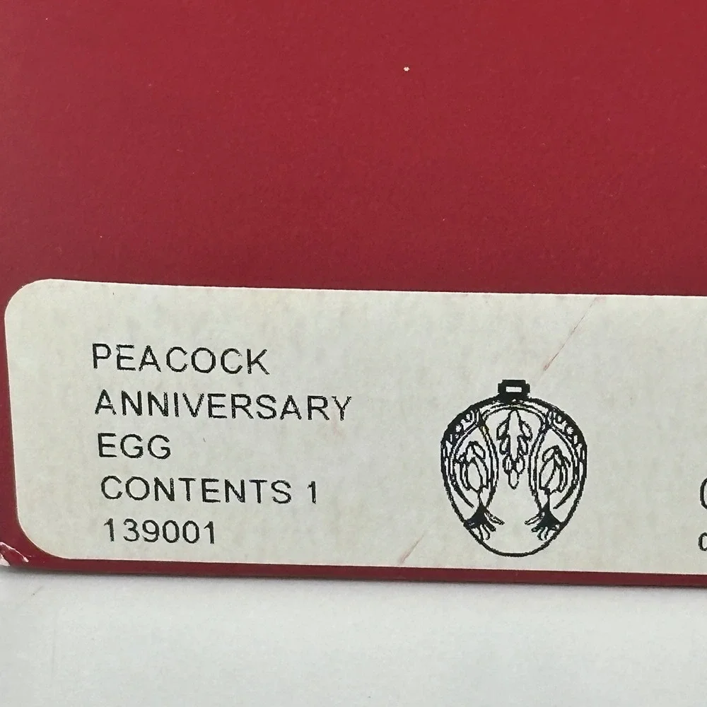 Vintage Waterford Holiday Heirlooms Peacock 10th Anniversary Egg Ornament Boxed